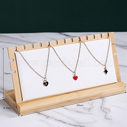 Soporte de exhibición de collar de madera, accesorio para colgante de joyería, percha mostrador escaparate joyería accesorios adornos, blanco, 25x8.2x12 cm