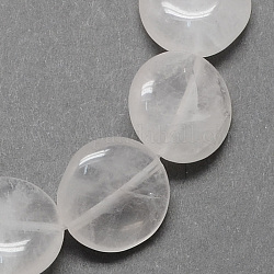 Natural Rose Quartz Bead Strands, Flat Round, 16x5mm, Hole: 1mm, about 25pcs/strand, 16.5 inch