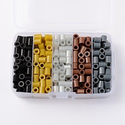 Melty Perlen pe DIY Bügelperlen Minen für Kinder, Tube, Mischfarbe, 8.5~9x9~9.5 mm, über 68pcs / Fach, 340 Stück / Karton