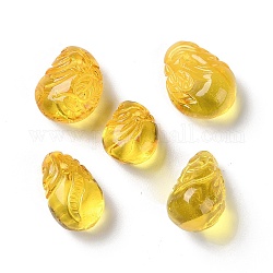 Pendenti in ambra baltica naturale, ciondoli a goccia intagliati, 16.5x13x8mm, Foro: 0.8 mm