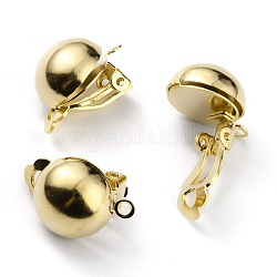 Brass Clip-on Earring Findings, Real 24K Gold Plated, 23.5x17.5x16mm, Hole: 1.8mm