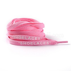 Плоские шнурки из полиэстера на заказ, шнурок для обуви на плоской подошве с надписью, для детей и взрослых, розовые, 1200x9x1.5 мм, 2 шт / пар