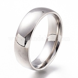 304 anelli in acciaio inox, anelli a fascia semplice, colore acciaio inossidabile, taglia 7 degli stati uniti, diametro interno: 17mm