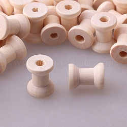 Bobine vuote in legno per filo, bobine di filo, bianco antico, 17x13mm, Foro: 4.7 mm