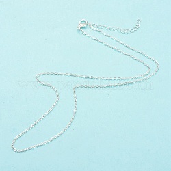 Cadena de cable de hierro hacer collar, con extensor de cadena y cierre de pinza de langosta, plata, 18-1/4 pulgada (46.5 cm), 0.15 cm