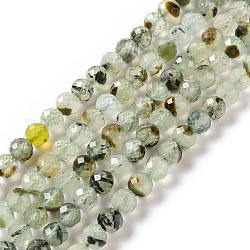 Natur Prehnit Perlen Stränge, facettiert, Runde, 6~6.5 mm, Bohrung: 1 mm, ca. 63 Stk. / Strang, 15.35 Zoll (39 cm)