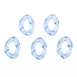 Anillos de acrílico transparente enlace, conectores de enlace rápido, para hacer cadenas de bordillos,  torcedura, azul acero claro, 23x17x4.5mm, diámetro interior: 13.5x7 mm