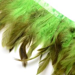 Accessoires de costume de fil de tissu de plume à la mode, vert olive, 110~300x28~62mm, à propos 10yard / sac