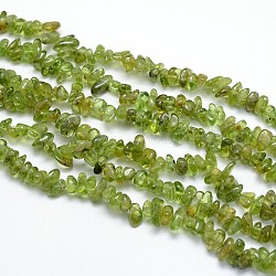 Natural Peridot Chips Beads Strands, 6~9x6~9mm, Hole: 1mm, about 31.5 inch