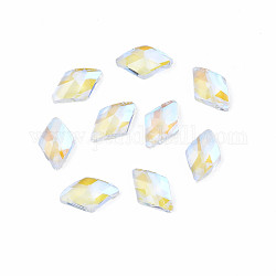 Cabujones de cristal de rhinestone, accesorios de la decoración del arte del clavo, facetados, rombo, claro ab, 8x5x2mm