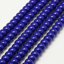 Imitation Amber Resin Drum Beads Strands, Blue, 8x5mm, Hole: 2mm, about 76pcs/strand, 15.5inch