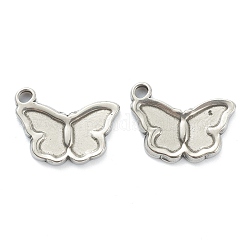 304 Stainless Steel Pendant Cabochon Setting for Enamel Butterfly, Stainless Steel Color, 12.5x16.5x2mm, Hole: 1.8mm