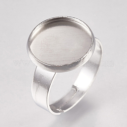 304 base de anillo de placas de acero inox, ajustable, plano y redondo, color acero inoxidable, 7 tamaño (17 mm), Bandeja: 12 mm