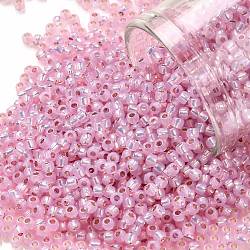 Toho perline rotonde, perline giapponesi, (2105) opale rosa rivestito in argento, 11/0, 2.2mm, Foro: 0.8 mm, circa 1103pcs/10g