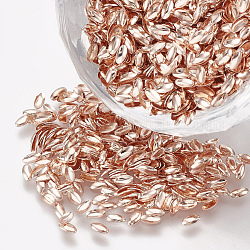 Brass Cabochons, Nail Art Decoration Accessories, Oval, Rose Gold, 3x1.5x0.4mm, about 10000pcs/bag