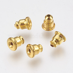 Auricolari in ottone, schienali orecchino, campana, oro, 5.5x4.8mm, Foro: 1.2 mm, misura per perno da 0.8~0.9 mm