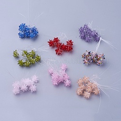 Glas gewebt Perlen, Blume / Wunderkerze, hergestellt aus Pferdeaugen-Anhängern, Mischfarbe, 13 mm