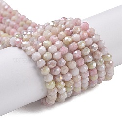 Brins de perles de verre plaquées à facettes, de couleur plaquée ab , rondelle, rouge violet pâle, 4x3mm, Trou: 0.9mm, Environ 112 pcs/chapelet, 16.14'' (41 cm)