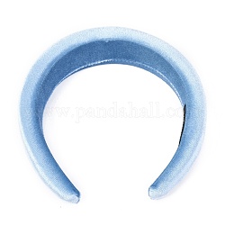 Beflockung Stoffschwamm dicke Haarbänder, für diy frau haarschmuck, Licht Himmel blau, 14~42 mm, Innendurchmesser: 145x125 mm