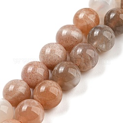 Brins de perles naturelles multi-pierre de lune, ronde, 8mm, Trou: 0.9mm, Environ 46~49 pcs/chapelet, 15.16''~15.75'' (38.5~40 cm)