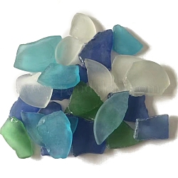 Glass Cabochons, Large Sea Glass, Tumbled Frosted Beach Glass for Arts & Crafts Jewelry, Irregular Shape, Random Color, 20~50mm, about 1000g/bag