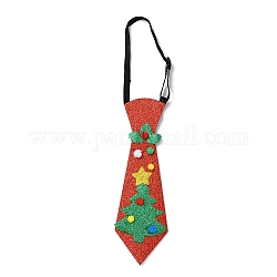 Cravatta in tessuto non tessuto a tema natalizio, per ragazzo, con fascia elastica, albero di Natale, diametro interno: 77~137mm