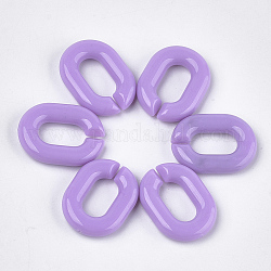 Акриловые связей кольца, разъемы для быстрой связи, для изготовления ювелирных цепочек, овальные, средне фиолетовый, 19x14x4.5 мм, отверстие : 11x5.5 мм