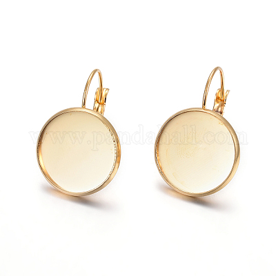 Серьги с застежкой-рычагом из нержавеющей стали 304 STAS-F191-03G-16mm-1