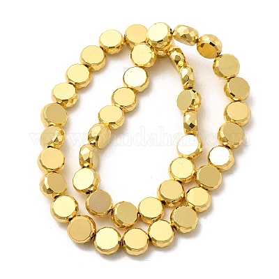 Стеклянные бусины с гальваническим покрытием  EGLA-F166-04C-G-1