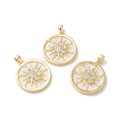 Подвески от солнца из натуральных белых ракушек BSHE-Z003-08G-1