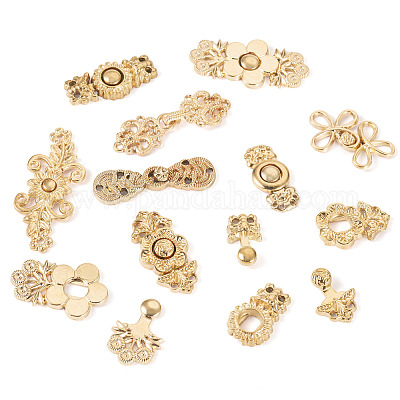 16 пара 8-х стилей регулируемых джинсовых булавок из сплава DIY-TA0013-13-1