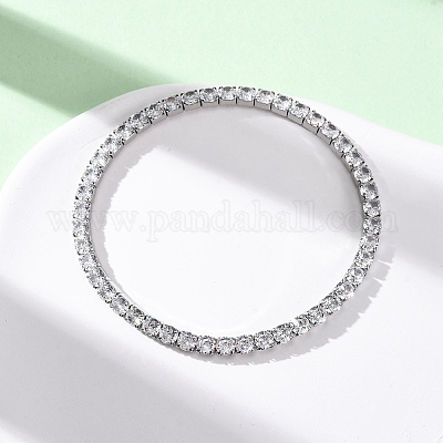 Браслеты-цепочки из нержавеющей стали 304 с прозрачными кубическими цирконами для женщин BJEW-G754-02P-1