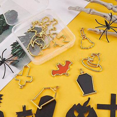 9шт 9 стиля подвески из цинкового сплава с открытой спиной FIND-SZ0001-43-1