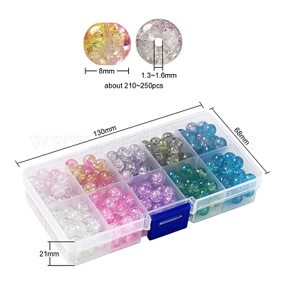 210~250шт 10 стиля окрашенные распылением хрустящие стеклянные бусины CCG-YW0001-06-1