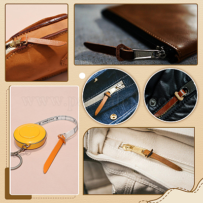 12 шт. двухцветных язычков для застежек-молний из коровьей кожи&nbsp;DIY-WR0005-19-1