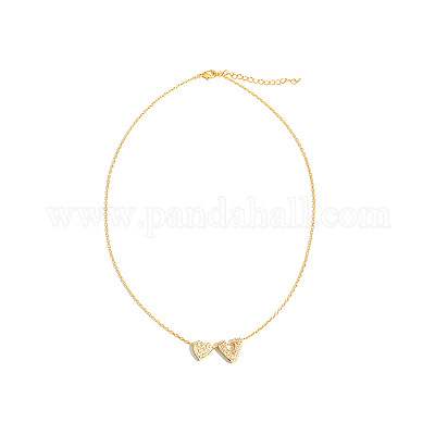 Ожерелья с подвеской в виде сердца из латуни с микропаве из прозрачного кубического циркония FS-WG89C2E-22-1