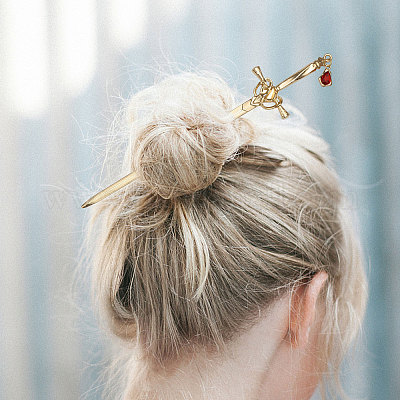 6 шт. 6 стиля шпильки для волос из сплава AJEW-FH0006-17-1
