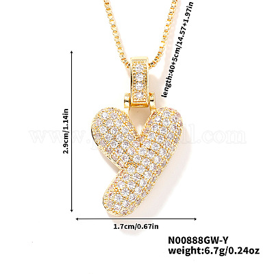 Элегантные латунные микропаве прозрачные кубические цирконии 3d начальные ожерелья DV4415-22-1