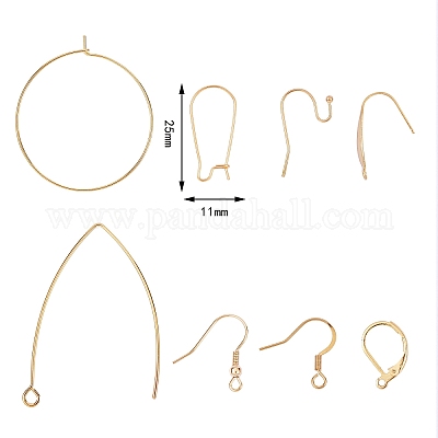 80Pcs, 8 Styles, 304 Stainless Steel Wire Pendants, Hoop Earring Findings,  Mixed Shapes, 10pcs/style