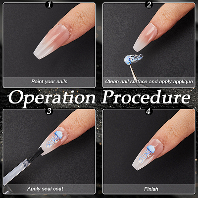 3 шт. 3 стиля пластиковых рельефных наклеек для дизайна ногтей с изображением морских животных&nbsp;MRMJ-CP0001-42A-1