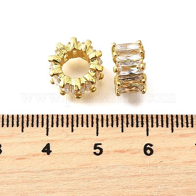 Латунь микро проложить кубический цирконий европейский спейсер бисер KK-L230-09G-01-1