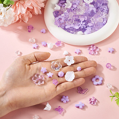 100 г прозрачных и непрозрачных акриловых бусин TACR-TA0001-57A-1