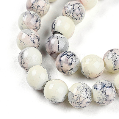 Выпечка окрашенные стеклянные бусины пряди DGLA-N003-10mm-C05-1