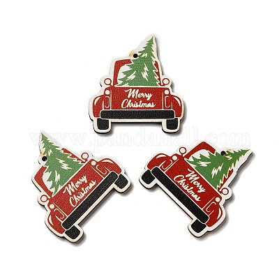 Деревянные подвески с односторонним принтом WOOD-H102-02J-1