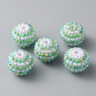 Бусины со стразами из смолы RESI-TAC0004-28E-1