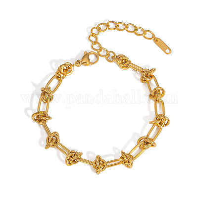 Браслеты-цепочки с овальными и узловыми звеньями из нержавеющей стали для унисекс LF3884-2-1