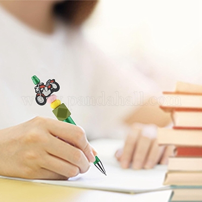 10 шт. 2-цветные силиконовые бусины для мотоциклов&nbsp;SIL-YW0002-32-1