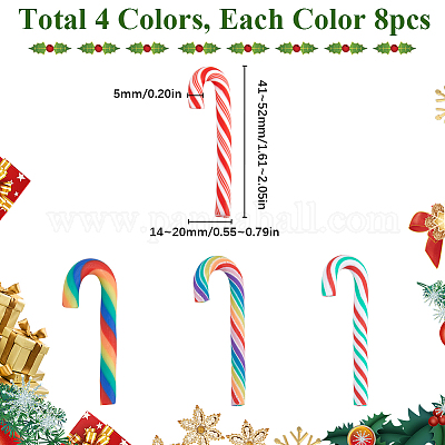 32шт 4 цвета бусины из полимерной глины ручной работы CLAY-SC0001-86-1