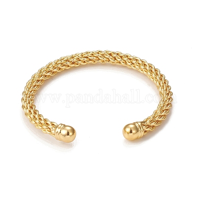 Браслет-манжета из латуни с классической стойкой BJEW-E071-23G-1