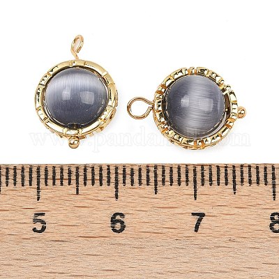 Вращающиеся круглые подвески с кошачьим глазом KK-B157-37B-G-1